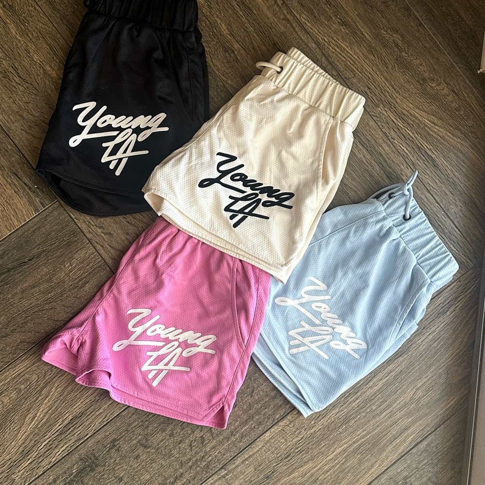 Young LA Legacy Shorts Set - Black, Cream, Pink, Blue